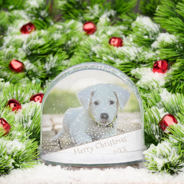 Custom Dog Pet Photo Christmas Holiday Keepsake Snowglobe (Christmas)
