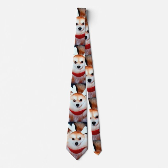 Custom Dog Pet Photo Christmas Tie (Front)