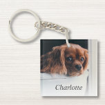 Custom Dog Pet Photo Key Ring<br><div class="desc">Create your own personalised keychain with your custom image. Add your favourite photo, design or artwork to create something really unique. To edit this design template, click 'Change' and upload your own image as shown above. Click 'Customise It' button to add text, customise fonts and colours. Treat yourself or make...</div>