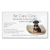 Custom Dog Pet Photo Veterinary Business Magnet