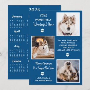 Custom Dog Pet Photo Year in Review 2027 Calendar Holiday Card