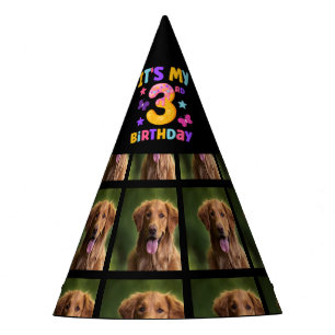 Custom Dog Photo 3rd birthday party  Party Hat