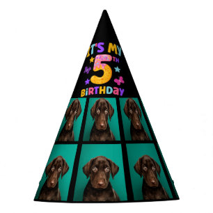 Custom Dog Photo 5th birthday party Party Hat