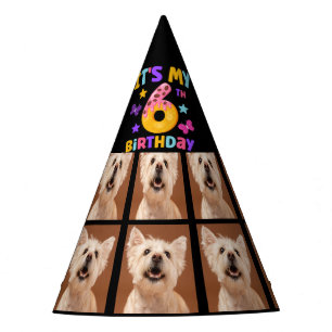 Custom Dog Photo 6th birthday party Party Hat