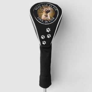 Custom Dog Photo Best Dad By Par Black Golf Head Cover