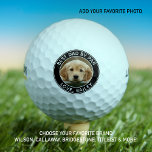 Custom Dog Photo Best Dad By Par Black White Golf Balls<br><div class="desc">Best Dad By Par ... Two of your favorite things , golf and your dog ! Now you can take your best friend with you as you play 18 holes . Customize these wilson golf balls with your dogs favorite photo and name . Great gift to all golf and dog...</div>