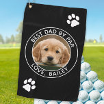 Custom Dog Photo Best Dad By Par Black White Golf Towel<br><div class="desc">Best Dad By Par ... Two of your favourite things , golf and your dog ! Now you can take your best friend with you as you play 18 holes . Surprise the Dog Dad and Golf Lover with these super cute dog photo custom golf towels and matching golf accessories...</div>