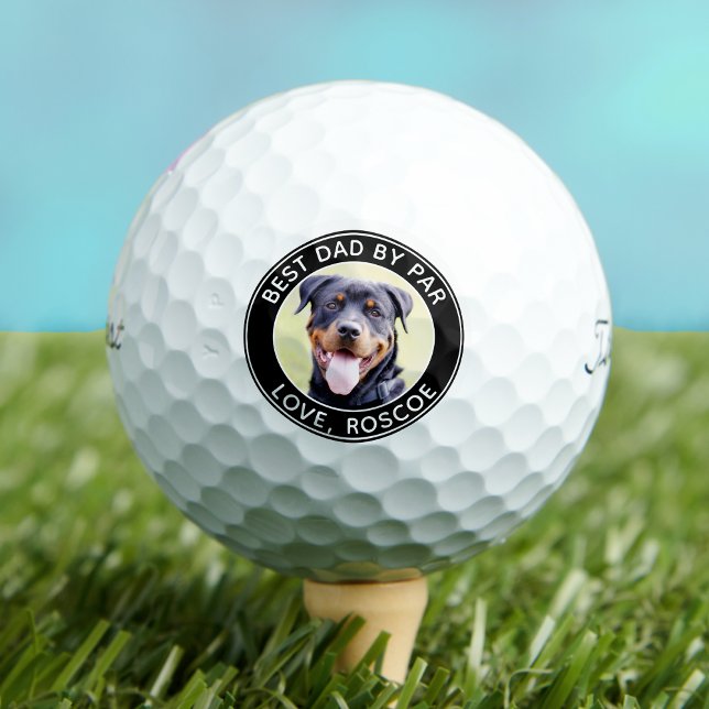 Custom DOG Photo Best DAD By Par Budget Golf Balls (Creator Uploaded)