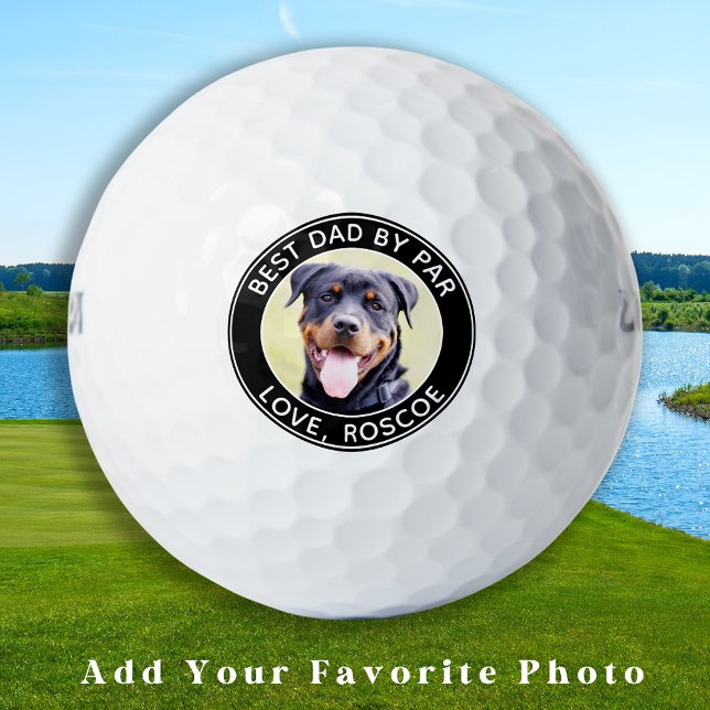 Custom DOG Photo Best DAD By Par Callaway Golf Balls (Creator Uploaded)