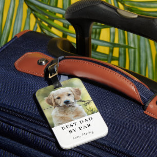 Custom Dog Photo Best Dad By Par Personalised Luggage Tag