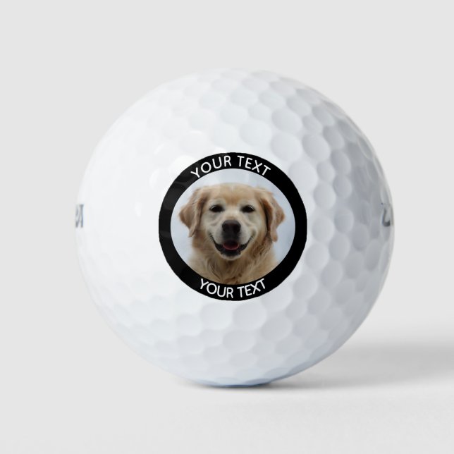 Custom Dog Photo Best Dad Golf Balls (Front)