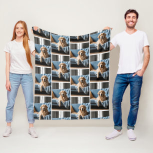 Custom dog photo blanket