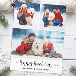 Custom Dog Photo Collage Christmas Happy Howlidays Holiday Postcard