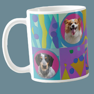 Custom Dog Photo Collage I  Cute Puppy Pet Modern  Coffee Mug