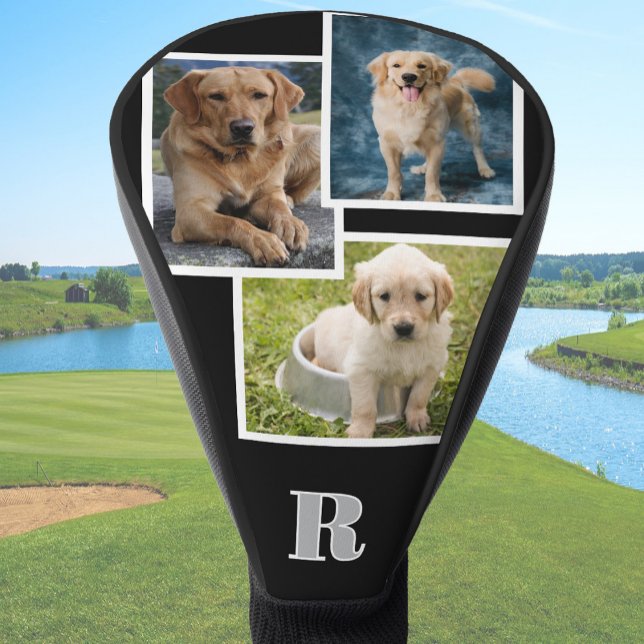 Custom Dog Photo Collage Monogrammed Personalized  Golf Head Cover (Creator Uploaded)