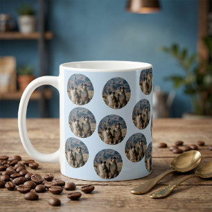Custom Dog Photo Cute Personalized Light Blue Coffee Mug