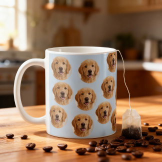 Custom Dog Photo | Cute Personalized Light Blue  Coffee Mug