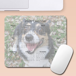 Custom Dog Photo Cute Pet 2026 Calendar Magnet Mouse Mat