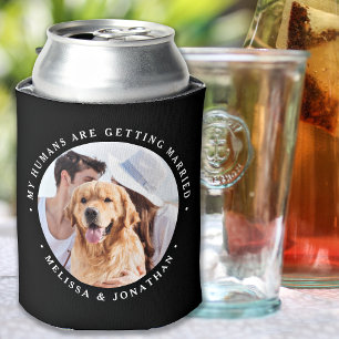 Custom Dog Photo Engagement Pet Wedding Can Cooler