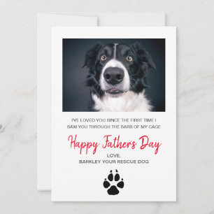 Custom Dog Photo Father's Day Card From Rescue Dog