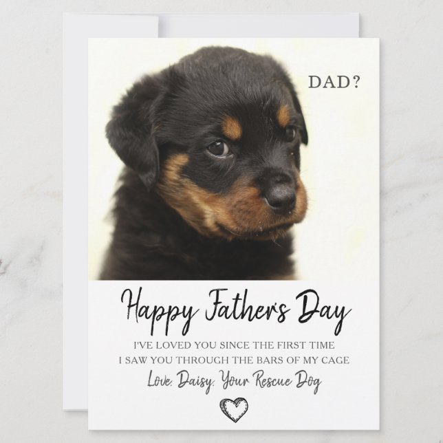 Custom Dog Photo Father's Day Card From Rescue Dog (Front)