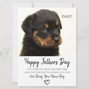 Custom Dog Photo Father's Day Card From Rescue Dog