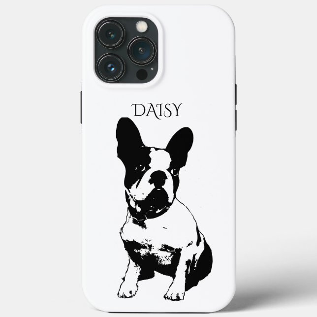 Custom Dog Photo French Bulldog And Name Case-Mate iPhone Case (Back)