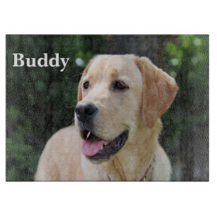 Custom Dog Photo Glass Cutting Board
