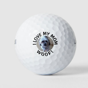 Custom Dog Photo I Love My Mum Golf Balls