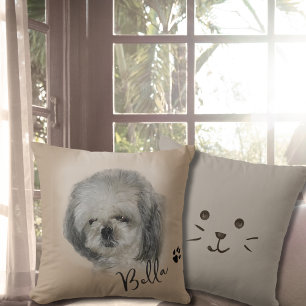 Custom Dog Photo Image personalised Throw Pillow