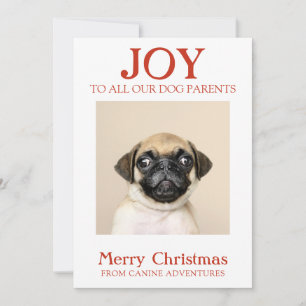Custom Dog Photo Joy Dog Walker Holiday Card