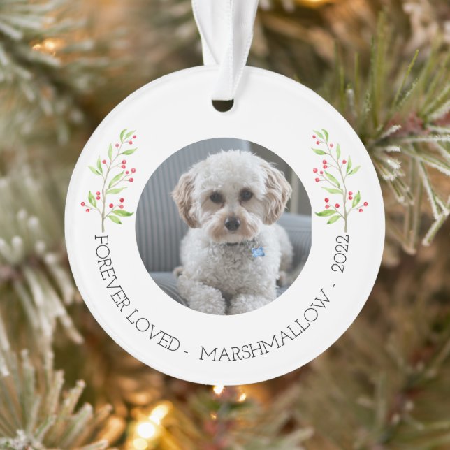 Custom Dog Photo Memorial Christmas Gift Ornament (Tree)
