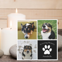 Custom Dog Photo Memorial Service Pet Funeral Card