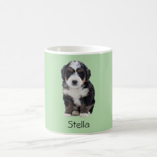 Custom Dog Photo Mug – Pastel Green with Pet Name