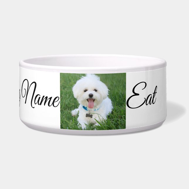 Custom Dog Photo Name Bowl (Front)