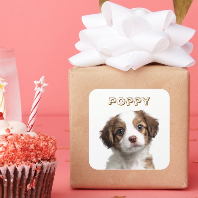 Custom Dog Photo & Name Sticker (Party)