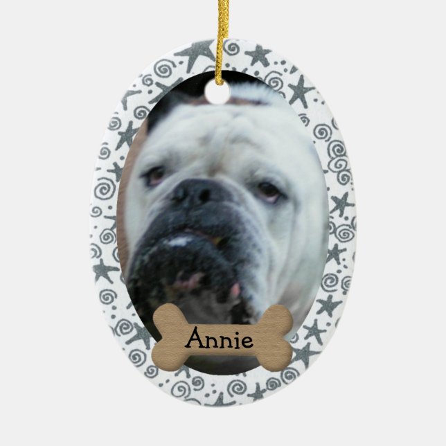 Custom Dog Photo Ornament (Front)