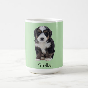 Custom Dog Photo – Pastel Green with Pet Name - Coffee Mug