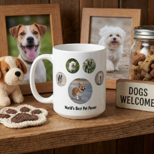 Custom Dog Photo Paw Print Coffee Mug