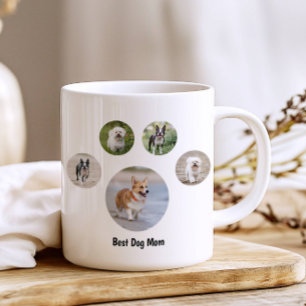 Custom Dog Photo Paw Print Coffee Mug