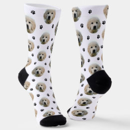 Custom Dog Photo Paw Print Socks