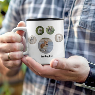 Custom Dog Photo Paw Print Two-Tone Coffee Mug