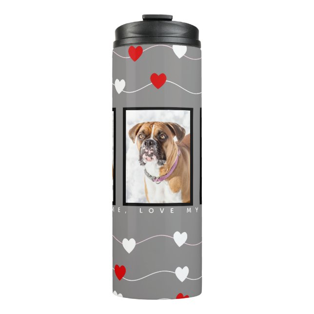 Custom Dog Photo Personalised Dog Thermal Tumbler (Front)