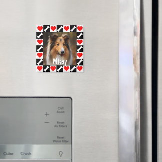 Custom Dog Photo Personalised Picture and Name Magnet