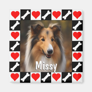 Custom Dog Photo Personalised Picture and Name Magnet