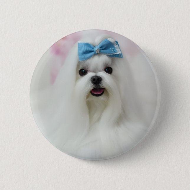 Custom Dog Photo | Personalized Pet Button Pin  (Front)