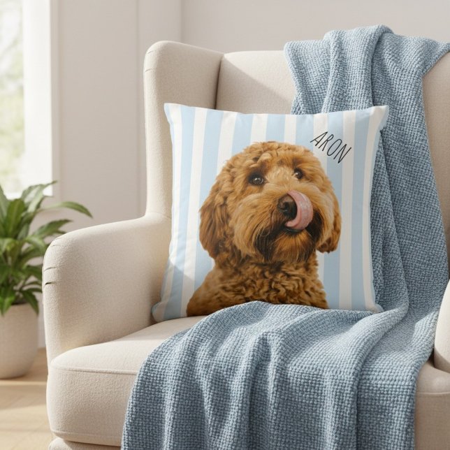 Custom Dog Photo Personalized Pet Name Cushion (Creator Uploaded)
