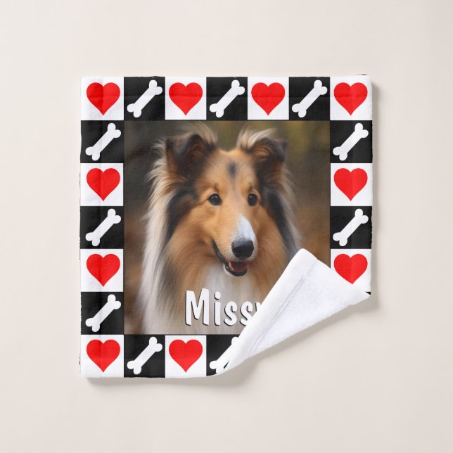 Custom Dog Photo Personalized Picture and Text Wash Cloth (Wash Cloth)
