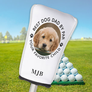 Custom Dog Photo Pet Best Dad By Par Monogram Golf Head Cover