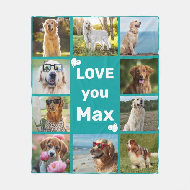 Custom Dog Photo Pet Gift for Dog Lovers Fleece Blanket (Front)